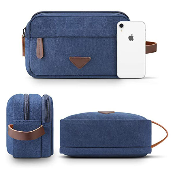 가죽 손잡이를 가진 여행 세면용품 부대 화장용 가방