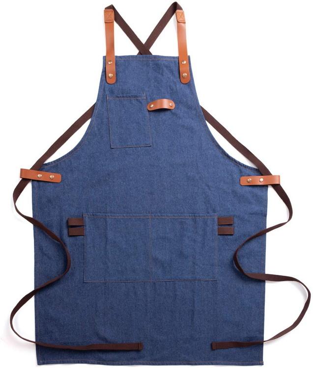 좋은 디자인  코튼 데님 크로스백 스트랩이 있는 요리 앞치마 