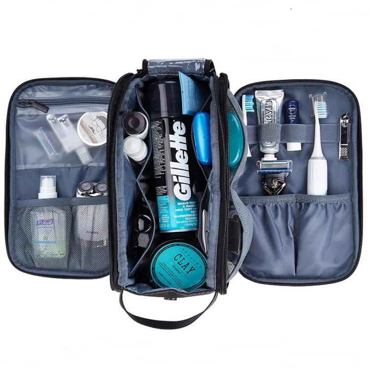대형 오픈  디자인 남성 면도 키트 dopp  방수 화장품 세면 용품 