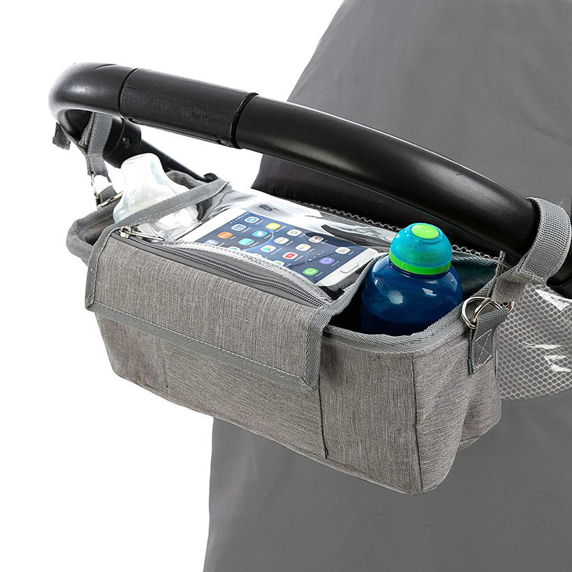 젖병 홀더 다기능 기저귀 보관 유모차 PVC 전화 볼 수 있음 