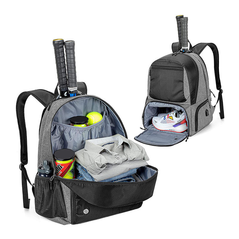 큰 수용량 옥외 외륜 테니스 라켓  단화 격실을 가진 스포츠 책가방