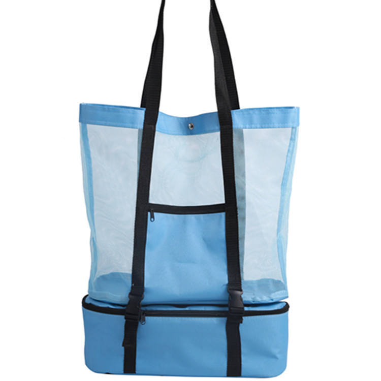  메쉬 천 통기성 더블 레이어 분리 가능 대용량 해변 얼음 가방 별도 가방 