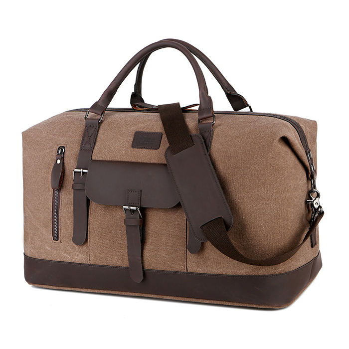 큰 가죽 여행 가죽 손잡이와 세련된 35L 캔버스  가방