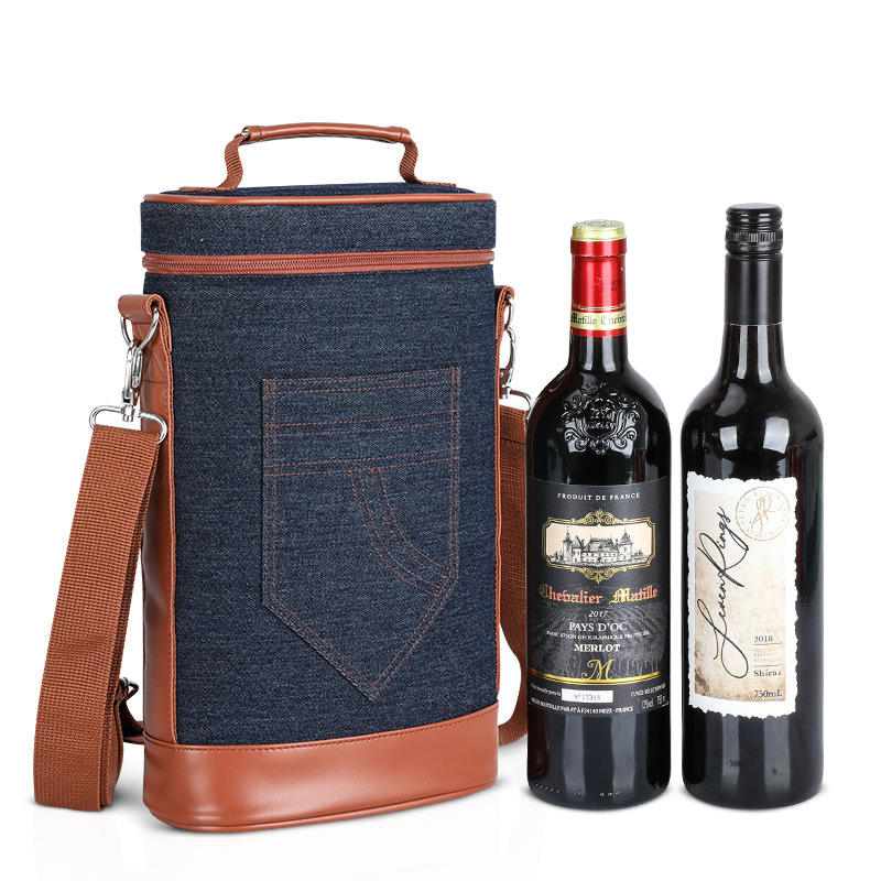 2 병 와인 샴페인 한 병, 휴대용 알루미늄 호일 쿨러백 열 보존 