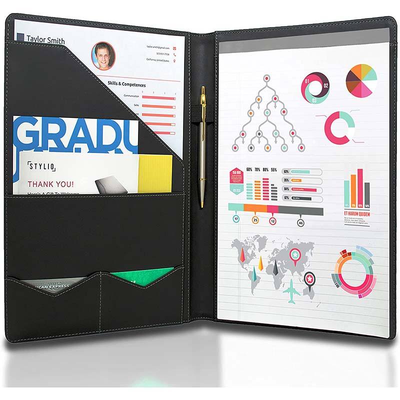 엠 보스 문서노트북 바인더 방수 인조 가죽 포트폴리오 