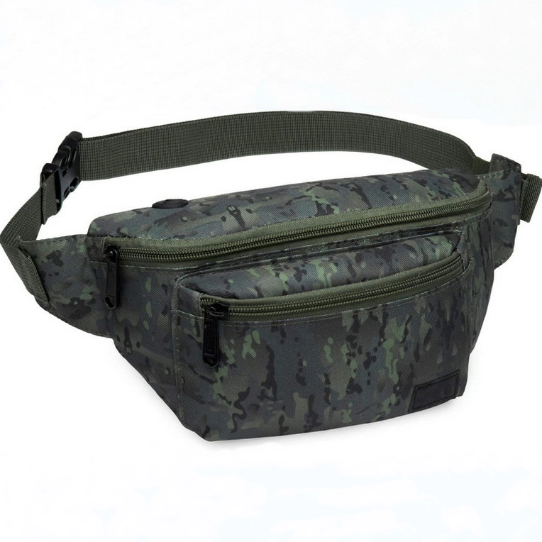 이어폰 구멍이 있는 스포츠 그린 패니 팩