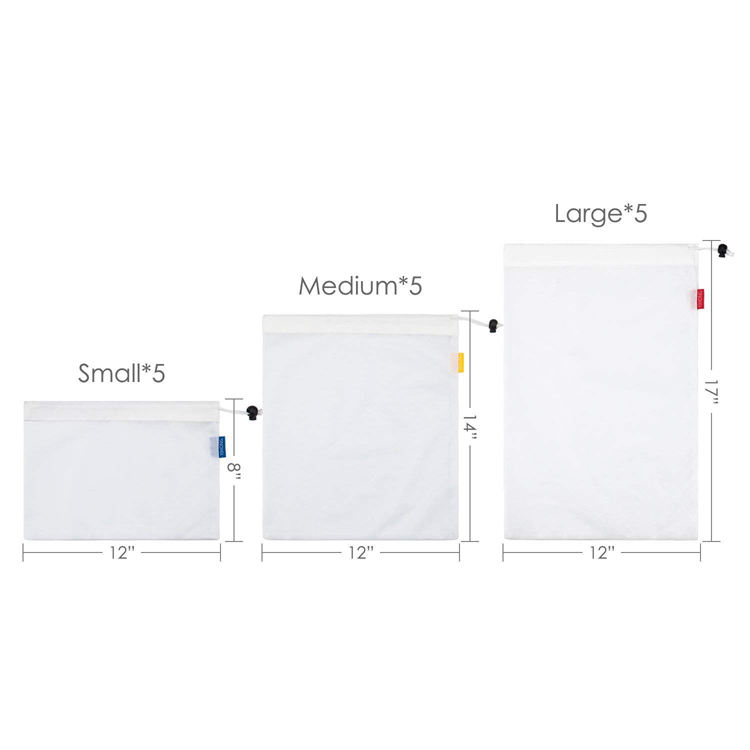 12 PC  환경 친화적인 메시 rpet 야채 졸라매는 끈 