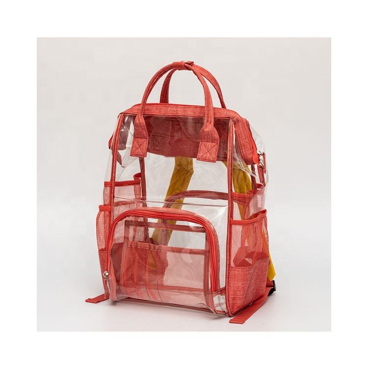 PVC  도난 방지  투명 노트북 배낭 학교 가방 