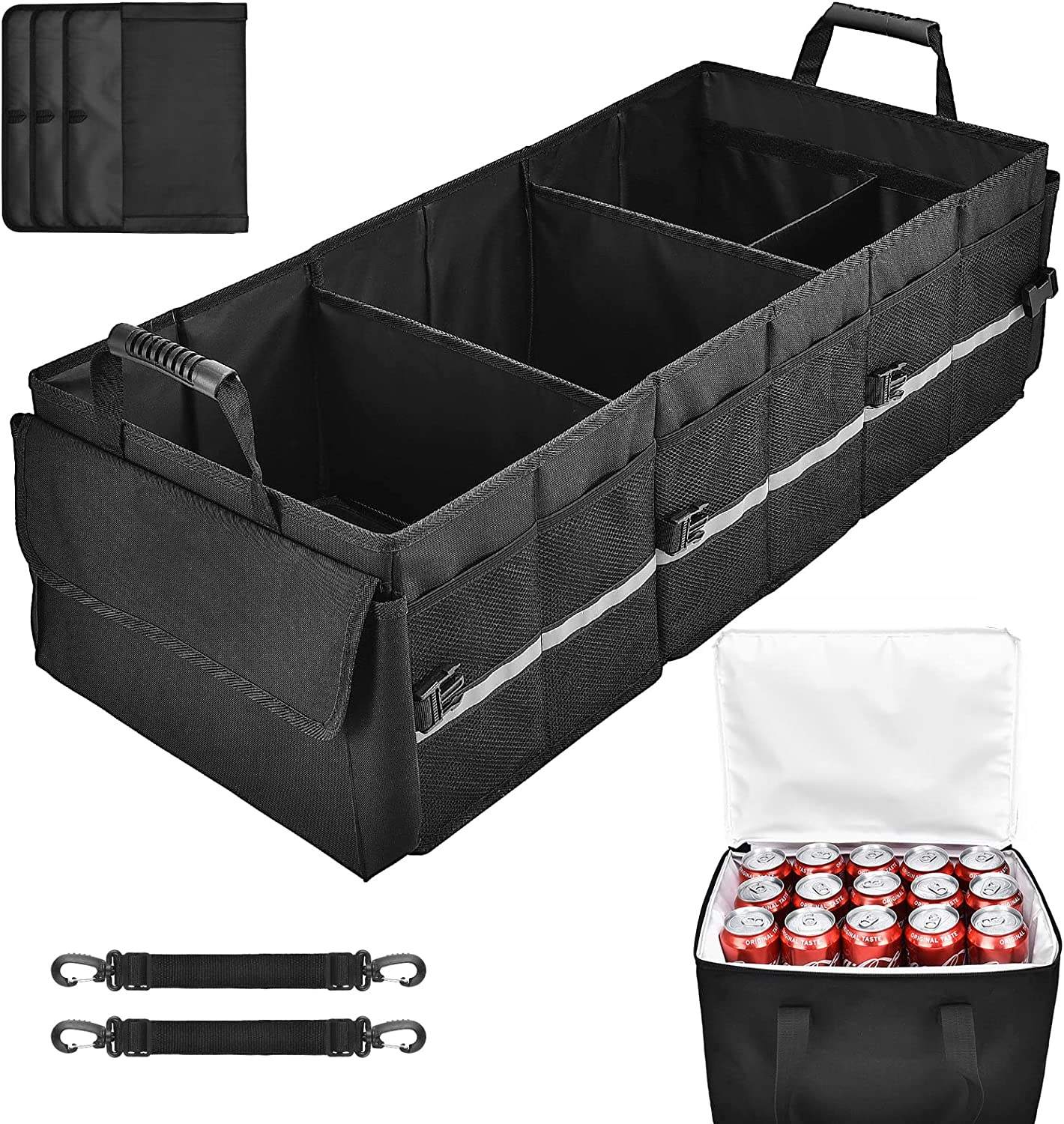 자동차 트렁크 백 3 구획 SUV 용 접이식 스토리지 