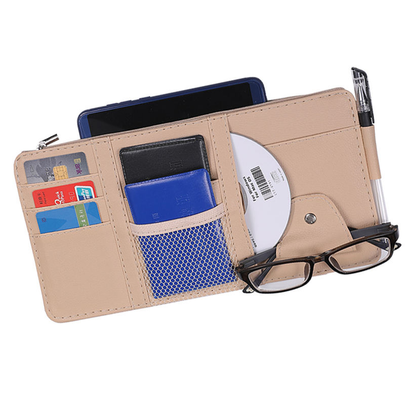 자동차 액세서리 포켓 카드 지갑  문서 홀더 PU 자동차 썬 바이저 