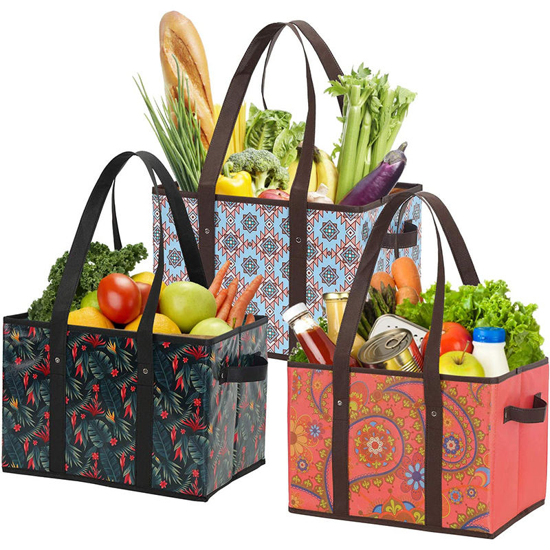 강화된 단단한 바닥  싼 부직포 접는 유틸리티  끈달린 가방