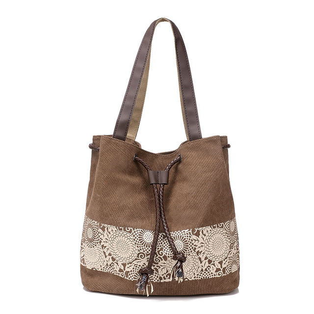 인쇄된 쇼핑백 어깨끈 졸라매는 