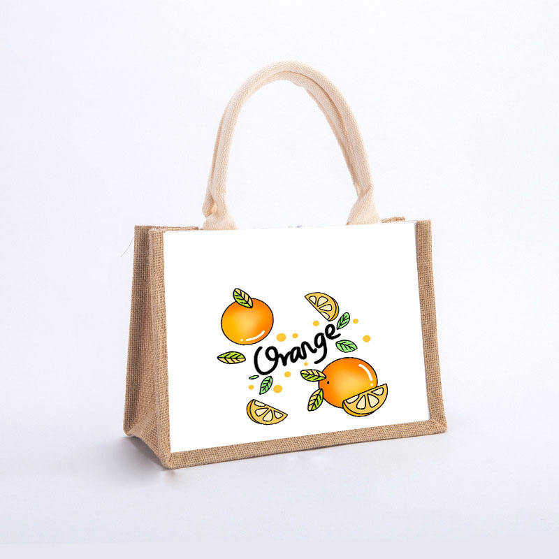 Eco 나르는 쇼핑 백 작은 황마 식료품 백 