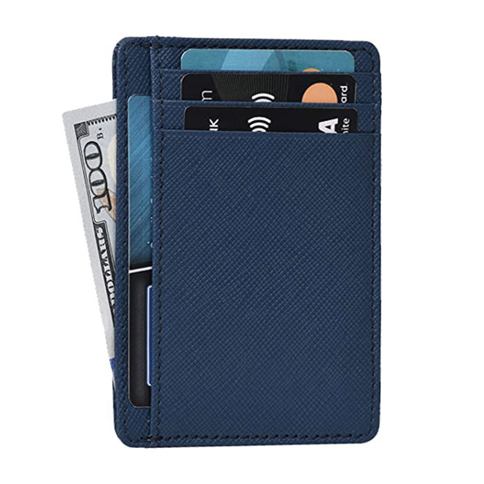 남성용 슬림 미니 가죽 RFID 차단 pu 카드 홀더