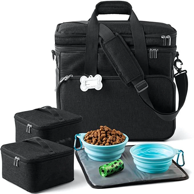 대용 애완 동물 여행 식품 액세서리 스토리지 멀티 포켓 애완 동물 자동차 여행 가방 