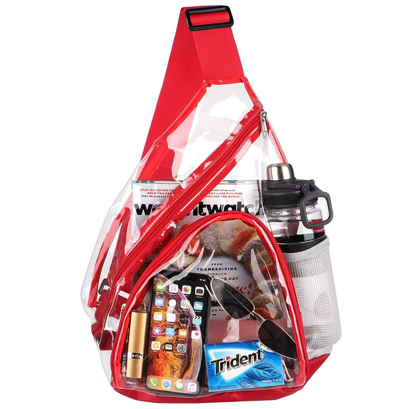 조정가능한 결박  방수  pvc crossbody 투명한  책가방 