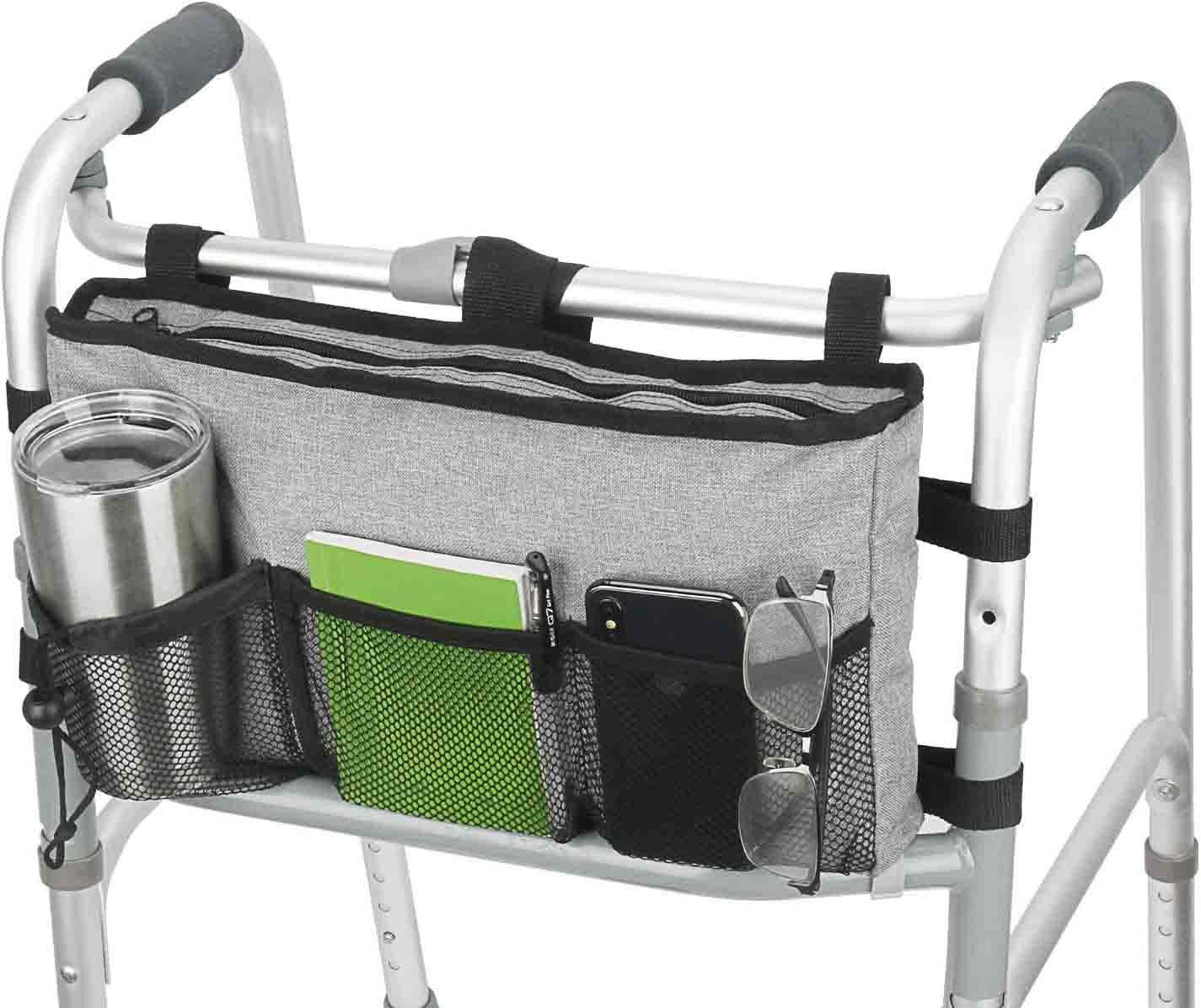 휴대용  휠체어  사이드 백 컵 홀더가있는 접이식 액세서리 