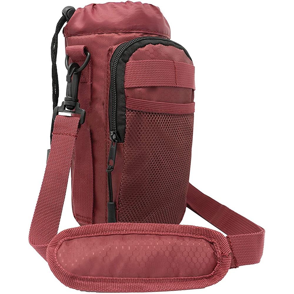물병 홀더 절연 물병 캐리어/슬링 조절 가능한 어깨끈 |전화, 액세서리용 대형 포켓