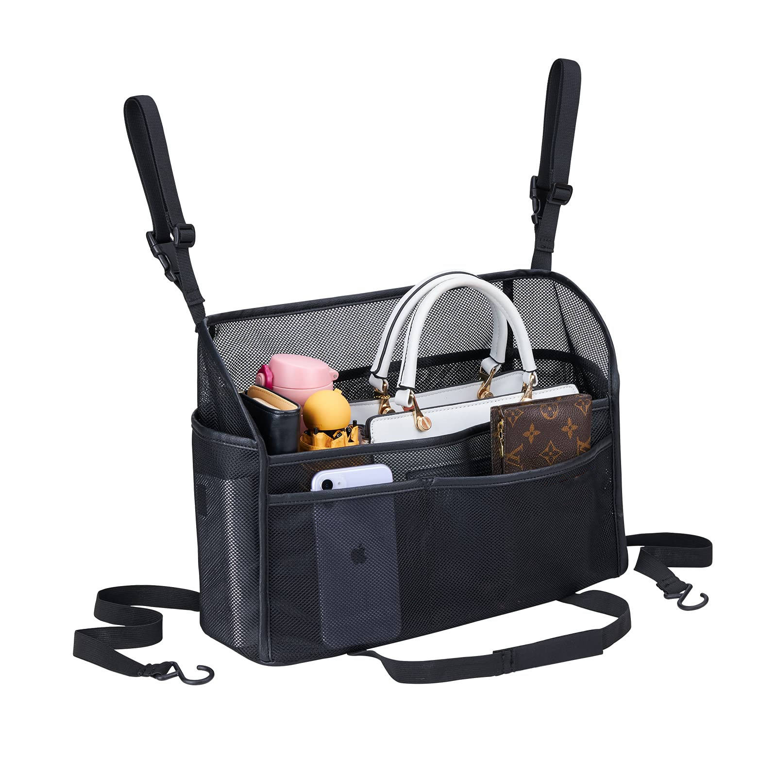 좌석 자동차 그물 포켓 핸드백 홀더  콘솔 앞 좌석용 지갑 홀더 