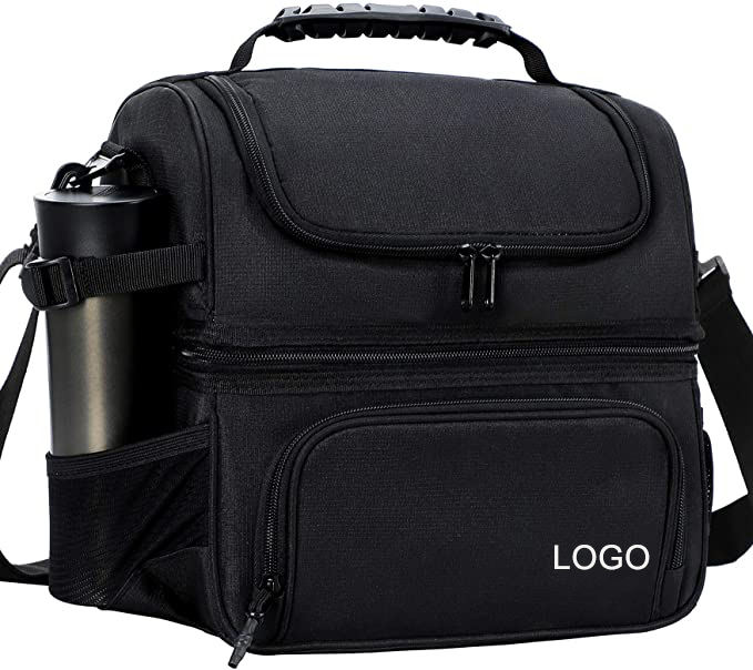 어깨끈 이중 구획 누수 방지 점심 가방대형 절연 점심 쿨러 토트 백 