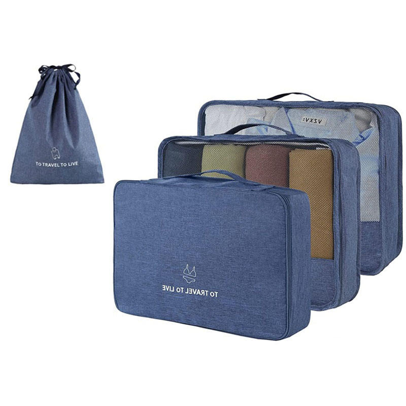 7pcs 포장 큐브 세트 여행  세탁 가방과 방수 