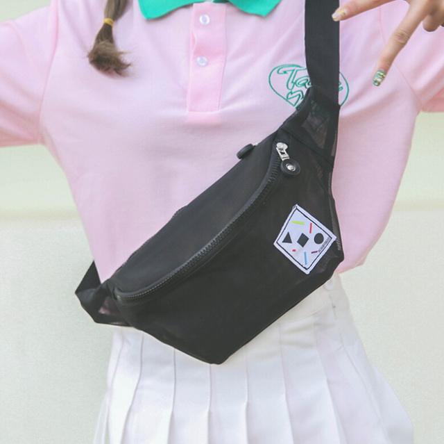 여자를 위한 까만 폴리에스테 메시 허리 부대 hippack 옥외 부랑자 부대 엉덩이 팩