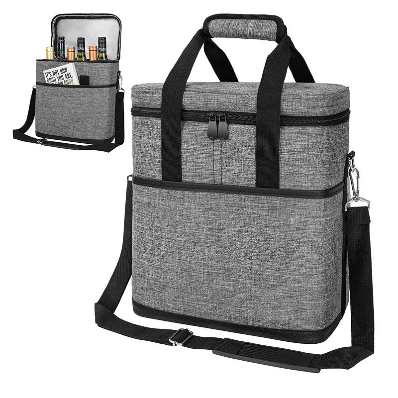 대용량 두꺼운 진주 면화 알루미늄 호일 6 병 와인 샴페인 쿨러 가방 