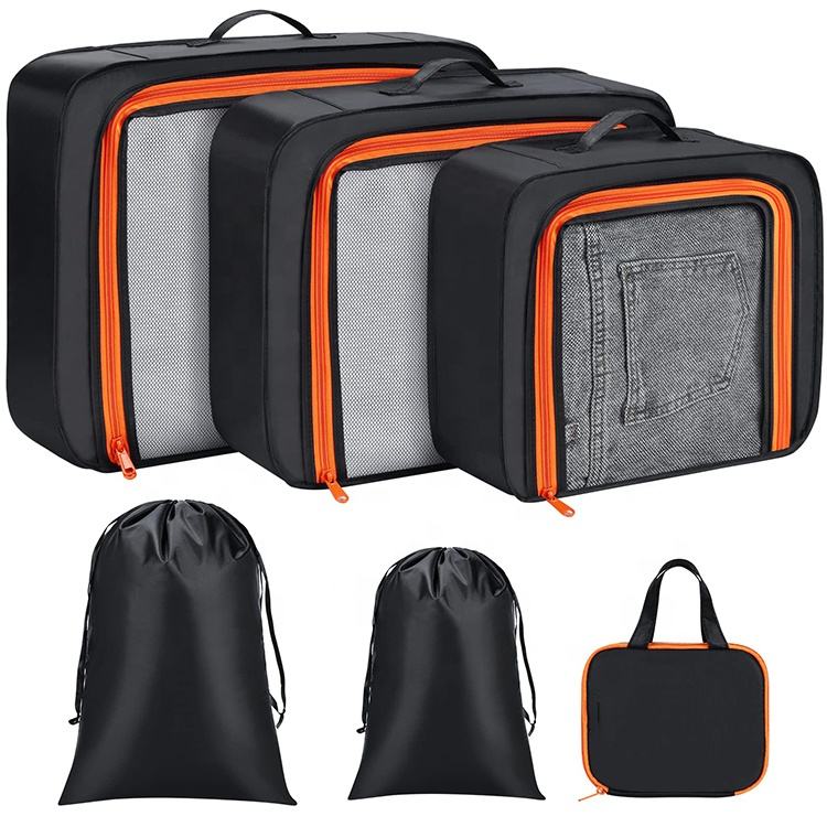 압축 여행 수하물 속옷 보관 6 팩  확장 가능한 포장 큐브  세트