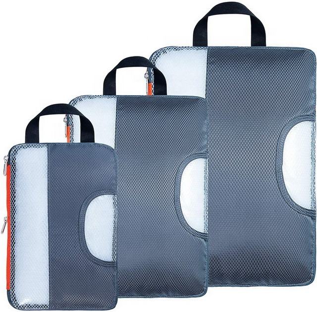 여행 맞춤형 경량 패키지 수하물 압축 메쉬 포장 큐브 