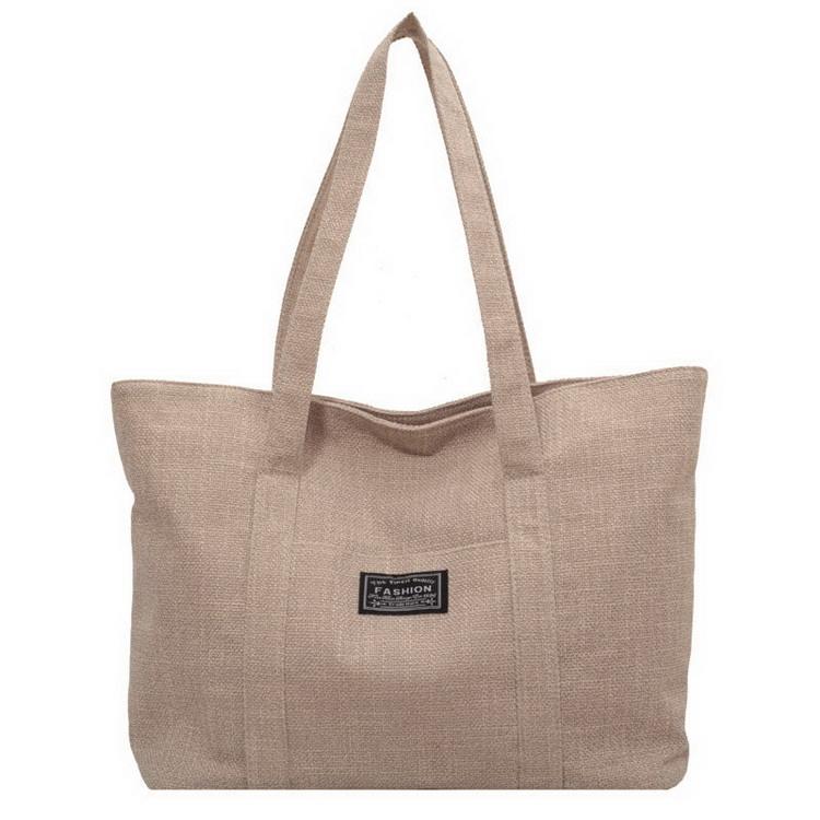 린넨 황마 캔버스 토트 백 친환경 쇼핑 여행 대마 황마 가방
