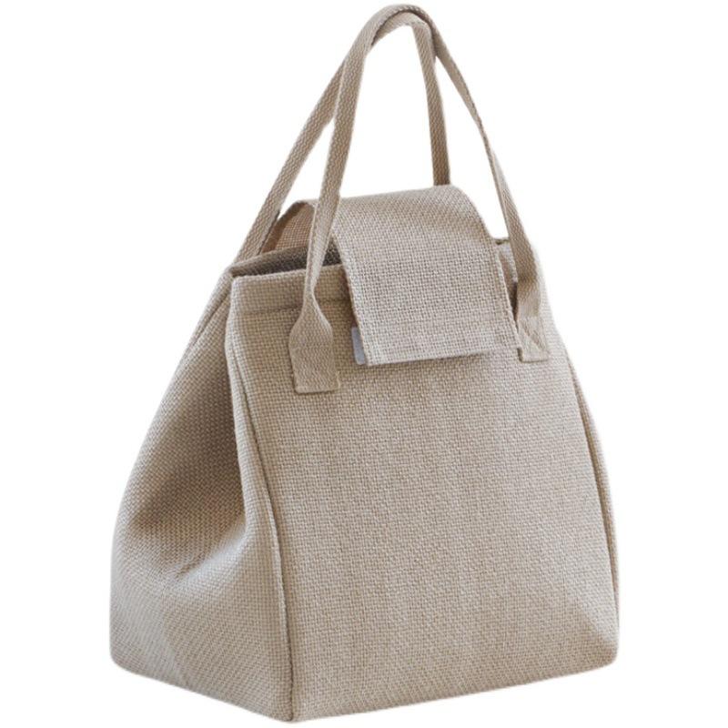 누출 방지 방수 재사용 냉각 절연 황마 멋진 점심 토트 백 