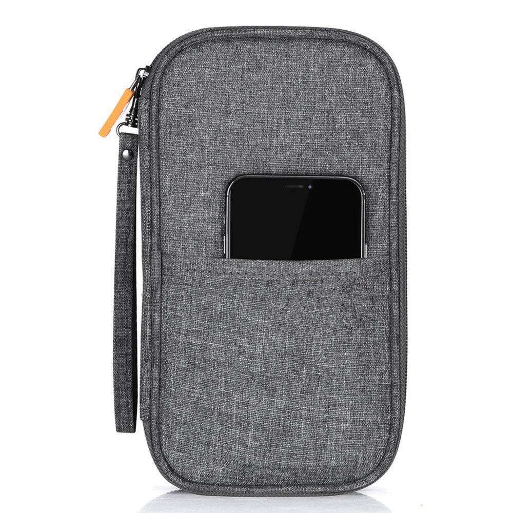 여행 지갑, 방수 여권 홀더 핸드 스트랩 RFID 차단 