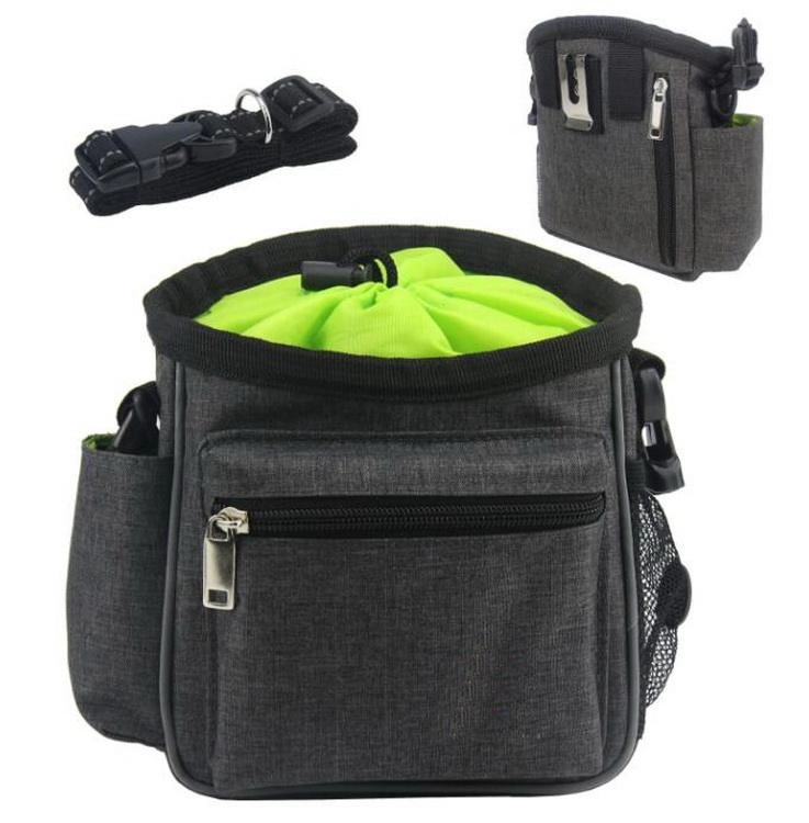 다목적 휴대용 워킹 러닝 애완 동물 스낵 홀더 재사용 가능한 개 훈련 허리 어깨 끈이있는 주머니 