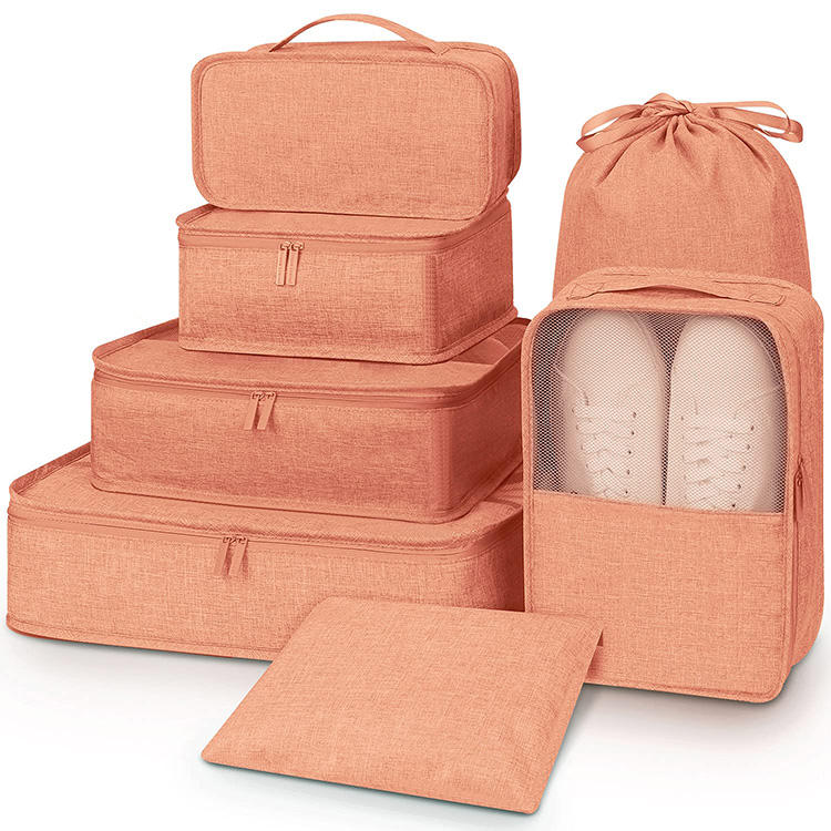 폴리에스테 7 화장용 주머니를 가진 경량 패킹 큐브