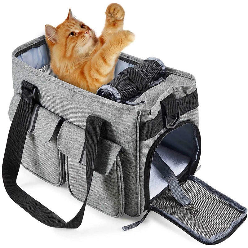 접힌 통기성 애완 동물 가방 개와 고양이 토트 백 