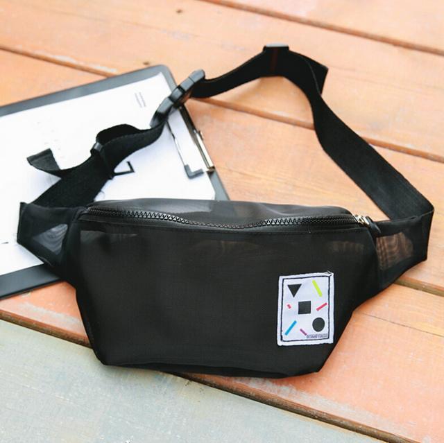 여자를 위한 까만 폴리에스테 메시 허리 부대 hippack 옥외 부랑자 부대 엉덩이 팩