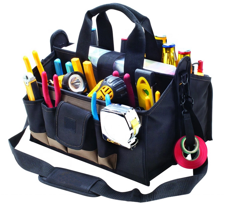 큰 공간 도구 스토리지 주최자 방수 내구성 전기 기사 목수 정원 도구 토트 백 