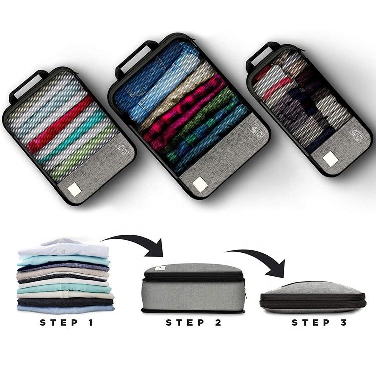 압축 확장 가능한 여행용 수하물 천 정리함 포장 큐브 7개 세트 