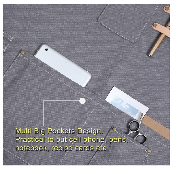 사용자 정의 로고 새로운 디자인 면화 패브릭 앞치마 스타일리스트 선물 도구 남자 앞치마