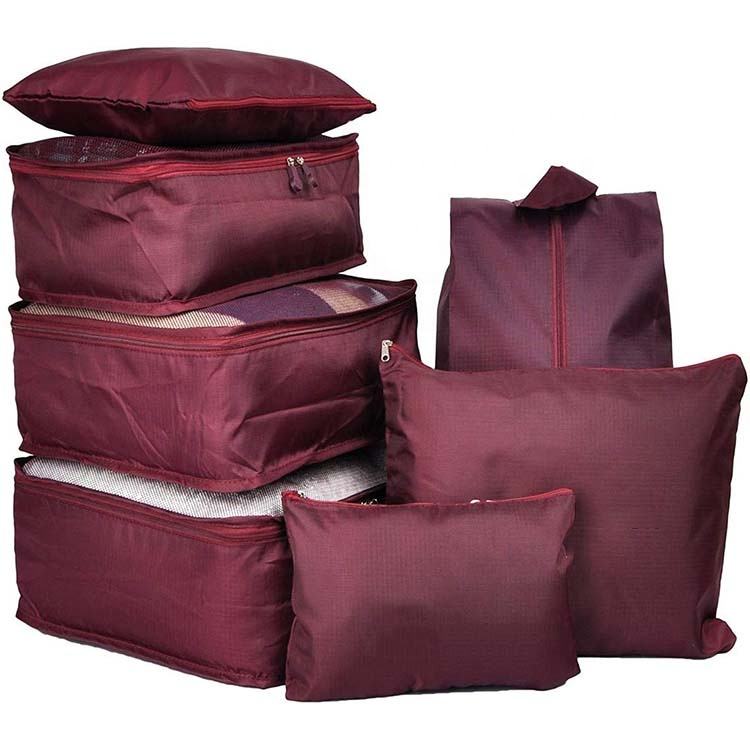 7 팩 휴대용 여행 압축 방수 액세서리 수하물 포장 큐브