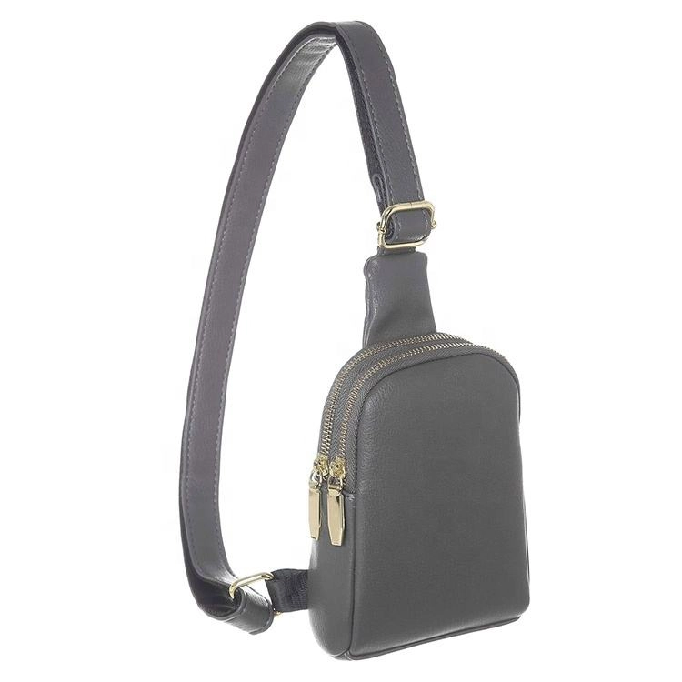 가슴 PU 허리 가방