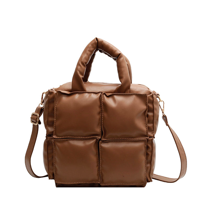 패션 여성  크로스 바디 코튼 패딩 싱글 숄더 토트 푹신한 가방 