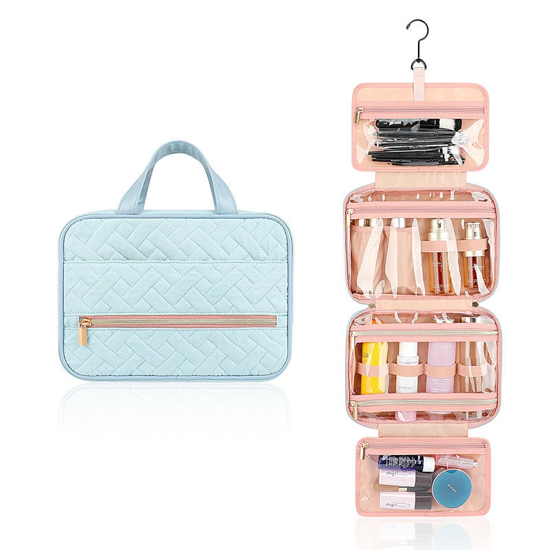 휴대용 여행 모조 가죽 천으로 부드러운 낮잠 화장품 가방 