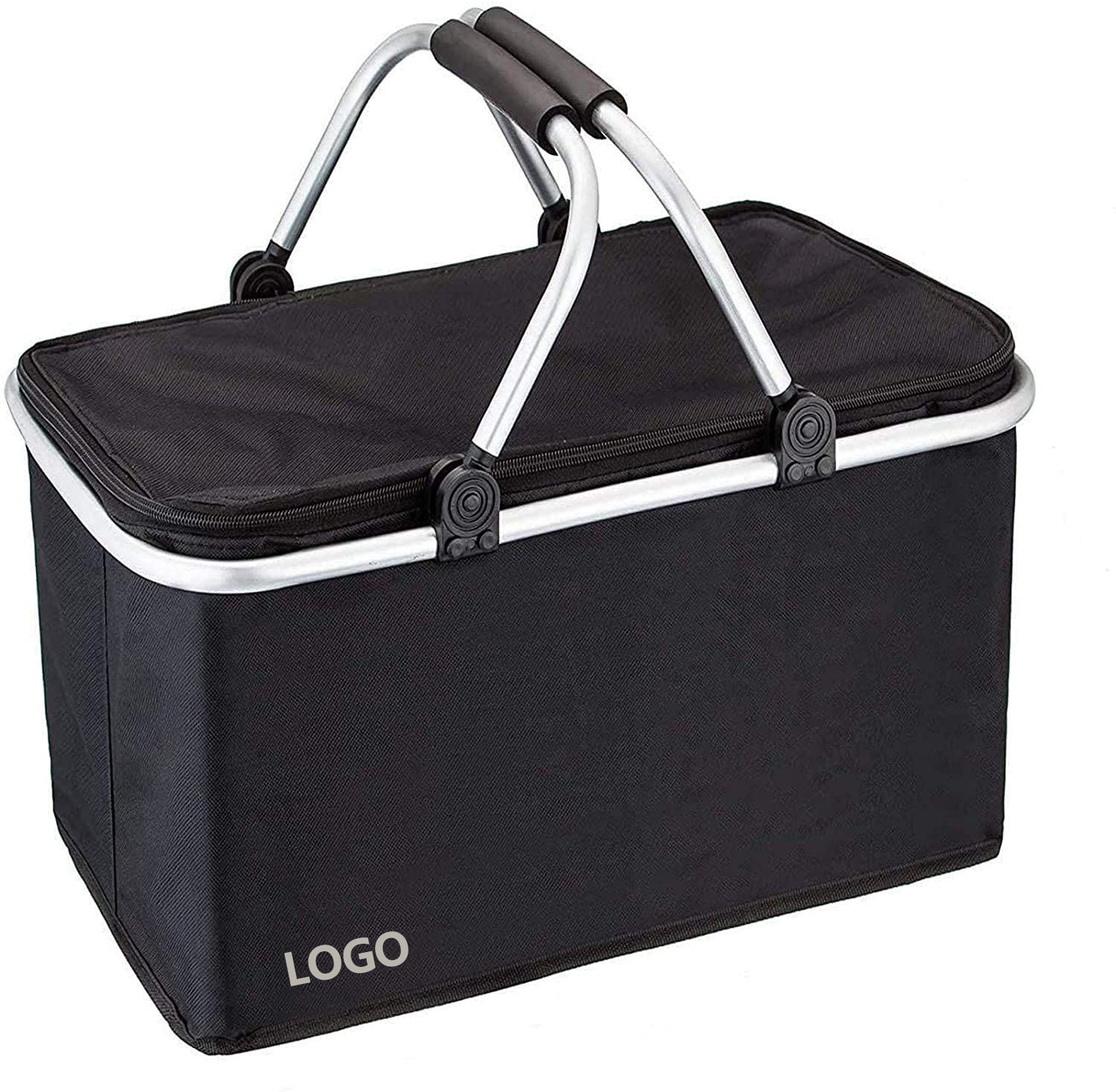 접이식  대용량 절연 피크닉 바구니 쿨러 뚜껑으로 접을 수 있음