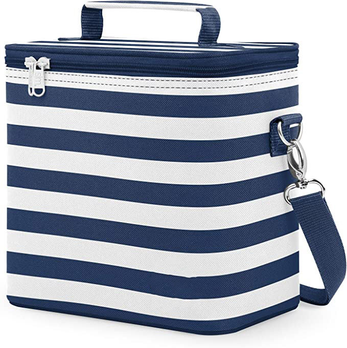 휴대용  누수 방지  디자이너  휴대용 스트라이프 점심 쿨러  토트 백