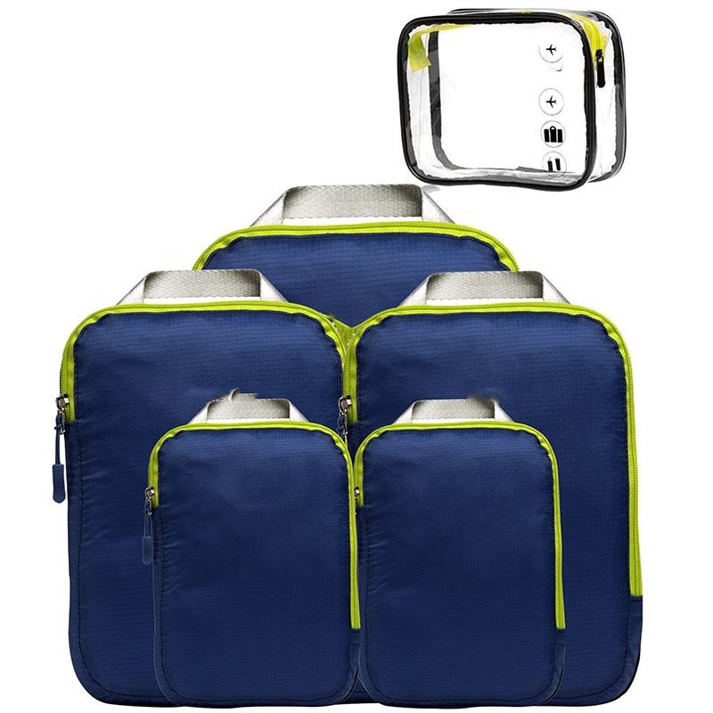 맞춤형 압축 6 개 세트  수하물  여행 방수 압축 포장 큐브 