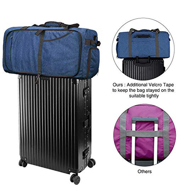 대형 접이식 방수 위켄더 의류 개인 상표 기본 여행용 더플 백