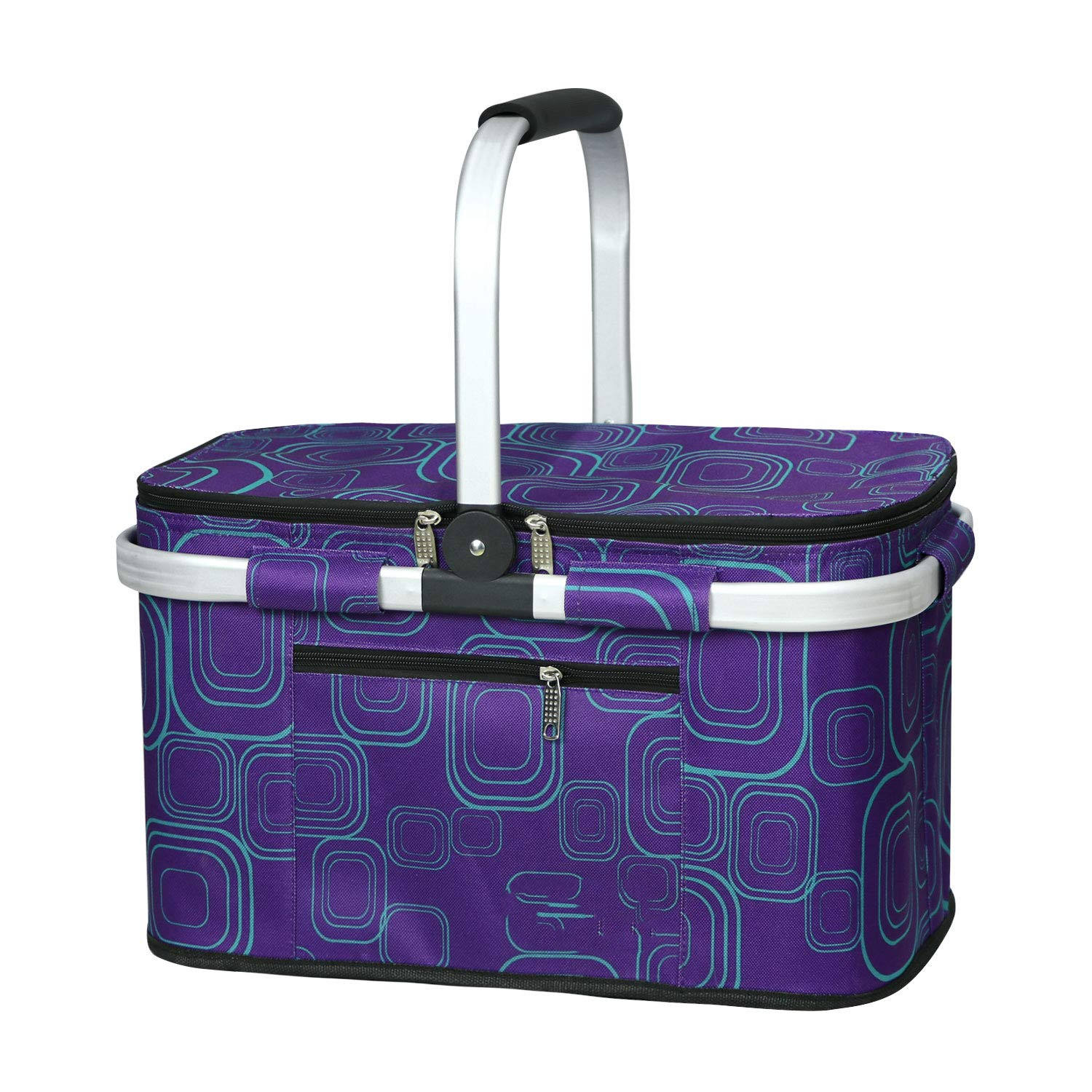 휴대용 절연 피크닉  열 절연 -쇼핑 바구니 여행용 냉각기