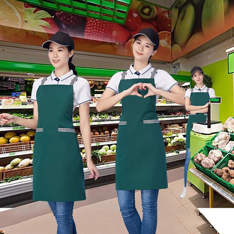 로고가 있는 도매 바리스타 앞치마 바텐더 앞치마 요리 앞치마