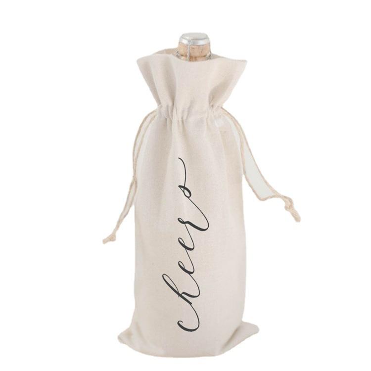 저렴한 와인 선물 가방 졸라 매는 끈  코튼 와인 토트 백 